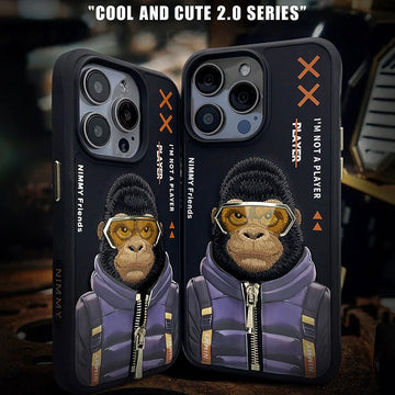 Nimmy Cool And Cute 2.0 IPhone 15 Pro Series Mobile Phone Cases/ BLACK GORILLA - mobilecasez