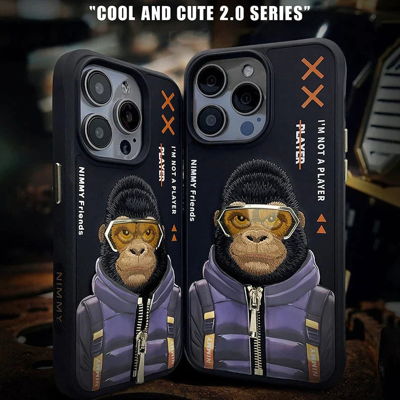 Nimmy Cool And Cute 2.0 IPhone 15 Pro Max Series Mobile Phone Cases/ BLACK GORILLA - mobilecasez
