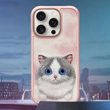 NIMMY Big Eyes Series with Metal Camera Ring for the iPhone 16 Pro Max series - Ragdoll Cat - mobilecasez