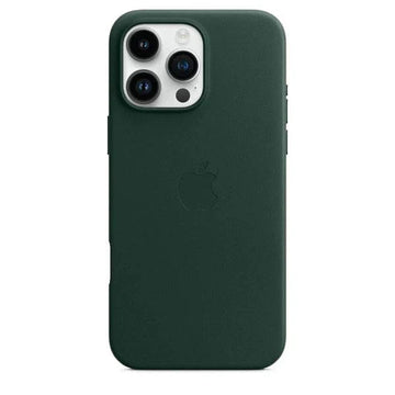 iPhone 13 Pro Leather Case, Compatible with MagSafe, Premium Tumbled Leather, Metal Buttons, Slim Fit&Durable, Distinctive Texture Cover Green - mobilecasez