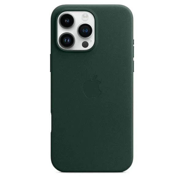 iPhone 14 Leather Case, Compatible with MagSafe, Premium Tumbled Leather, Metal Buttons, Slim Fit&Durable, Distinctive Texture Cover Green