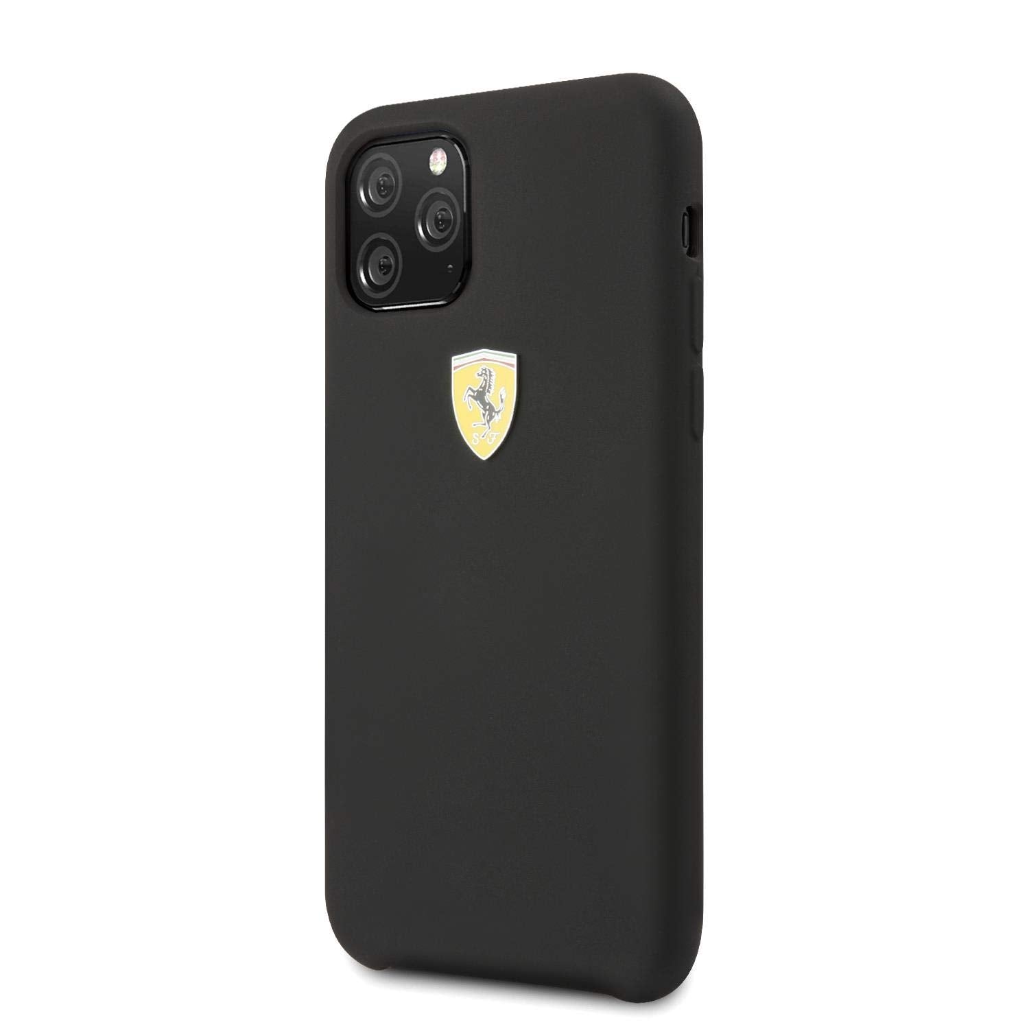 Ferrari FESSIHCN65R Scuderia Silicone Case with Logo Shield for iPhone 16 Pro (Black) - mobilecasez