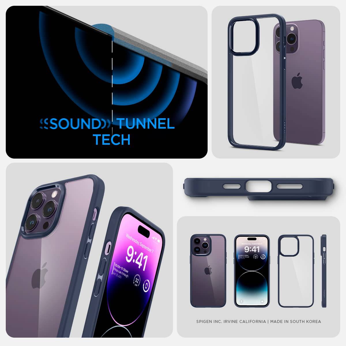 Spigen Ultra Hybrid Back Cover Case Compatible with iPhone 16 Pro Max (TPU + Poly Carbonate | Grey) - mobilecasez