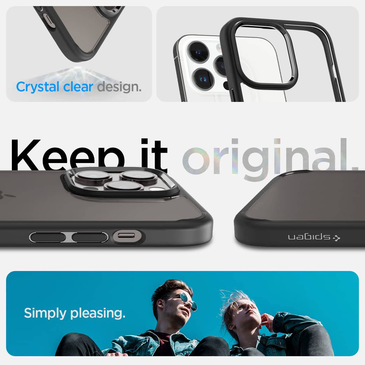 Spigen Ultra Hybrid Back Cover Case Compatible with iPhone 16 Pro Max (TPU + Poly Carobonate | Matte Black) - mobilecasez