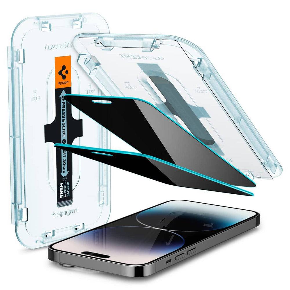 Spigen Ez Fit Privacy Tempered Glass Screen Protector For Iphone 14 Pro Smartphone- 1 Pack