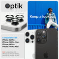 Spigen EZ Fit Optik Pro Tempered Glass Camera Lens Protector Guard for iPhone 15 Pro Max (Silver) - 1 Pack - mobilecasez