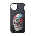 Nimmy 3D Embroidery Leather Lion Back Case Compatible with for iPhone 15 Pro Max - mobilecasez