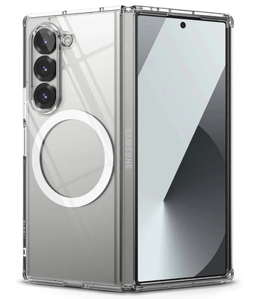 Spigen Ultra Hybrid One Tap Metal Ring MagFit Back Cover Case Compatible with Galaxy Z Fold 5 (TPU + Poly Carbonate | White) - mobilecasez