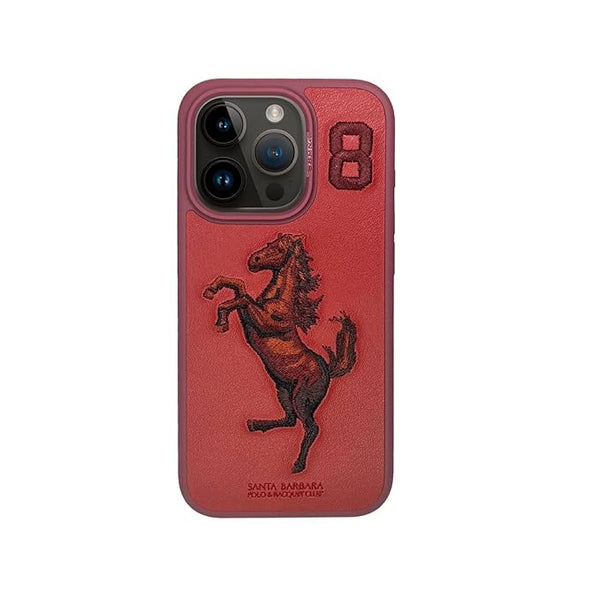 Aventurine Accessories SantaBarbara Polo Boris Series Leather Case, Protective Case (iPhone15 Pro Max, Red) - mobilecasez