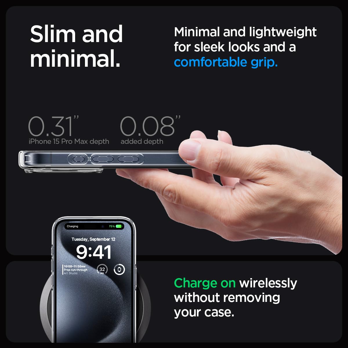Spigen Ultra Hybrid Back Cover Case Compatible with iPhone 16 (TPU + Poly Carbonate | Crystal Clear) - mobilecasez