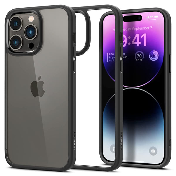 Spigen Ultra Hybrid Back Cover Case Compatible with iPhone 15 Pro max (TPU + Poly Carbonate | Matte Black) - mobilecasez