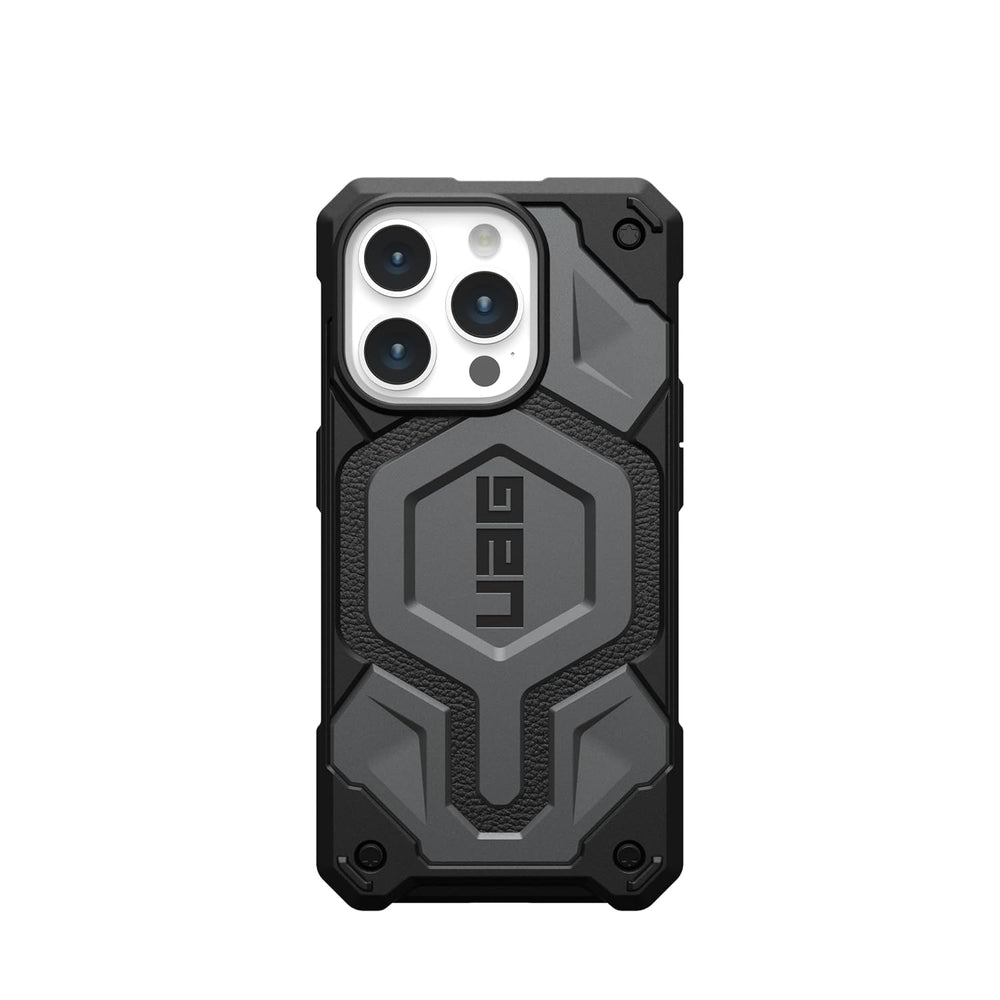Urban Armor Gear UAG iPhone 15 Pro Case, Monarch Pro Mag-Safe Compatible, Slim Fit Rugged Protective Case/Cover Designed for iPhone 15 Pro (6.1-Inch) (2023), Wireless Charging Compatible - Silver