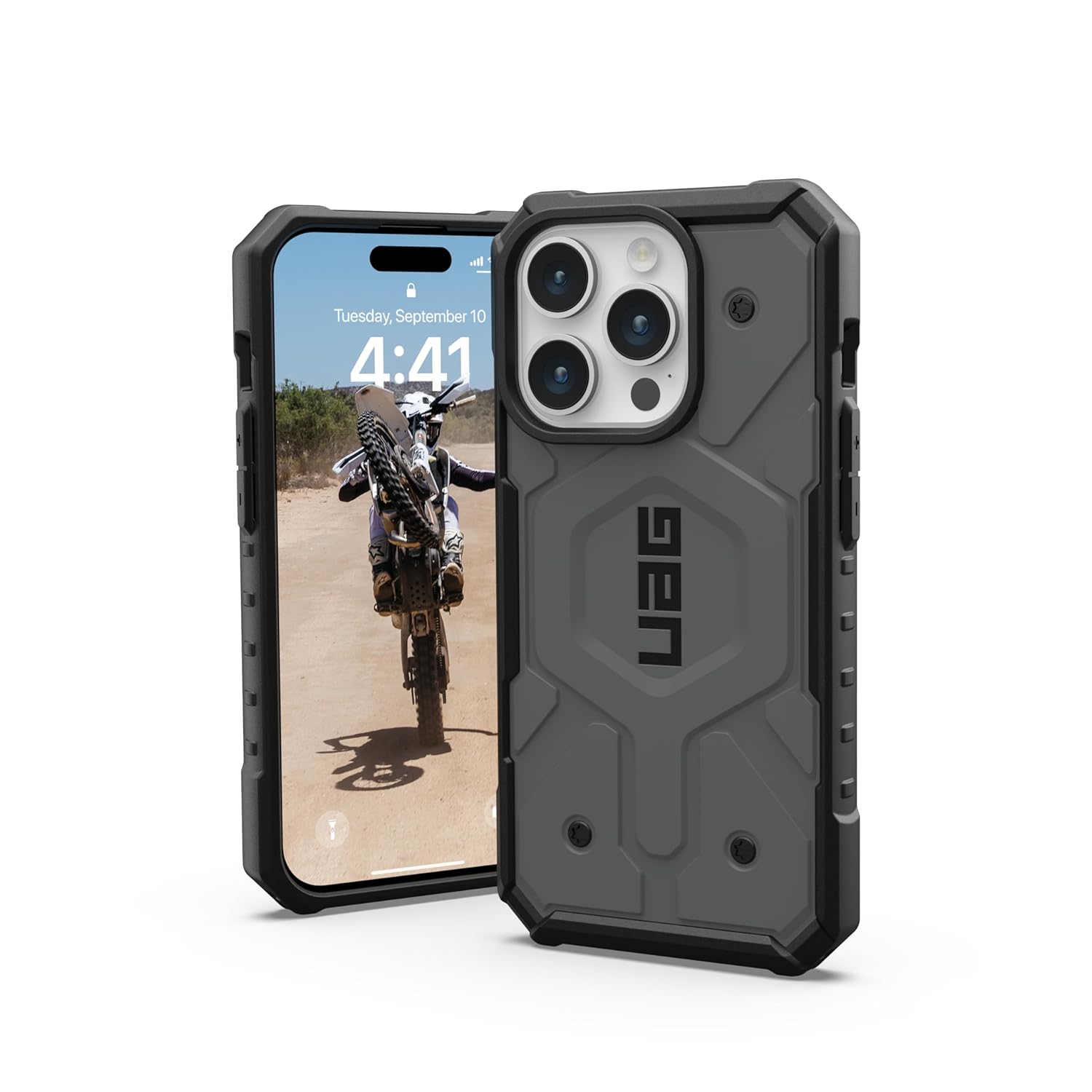 Urban Armor Gear TPU+PC iPhone 16 Pro UAG Case, Pathfinder Mag-Safe Compatible, Slim Fit Rugged Protective Case/Cover Designed For iPhone 16 Pro (Military Drop Tested) - Grey Urban Armor Gear TPU+PC iPhone 16 Pro UAG Case, Pathfinder Mag-Safe Compatible, Slim Fit Rugged Protective Case/Cover Designed For iPhone 16 Pro (Military Drop Tested) - Grey