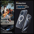 Spigen Ultra Hybrid Magfit Back Cover Case Compatible with iPhone 16 (TPU + Poly Carbonate | Frost Clear) - mobilecasez