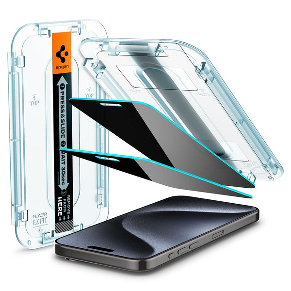Spigen Ez Fit Privacy Tempered Glass Screen Protector Guard For Iphone 16 Pro Max - 1 Pack for Smartphone - mobilecasez