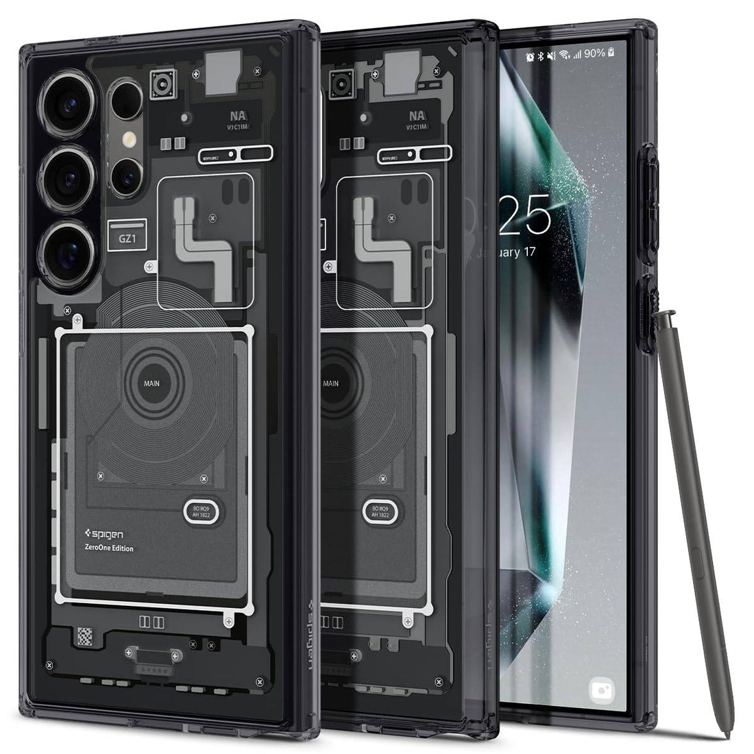 Spigen Ultra Hybrid Back Cover Case Compatible With Galaxy S24 (Tpu + Poly Carbonate | Zero One), Black - mobilecasez