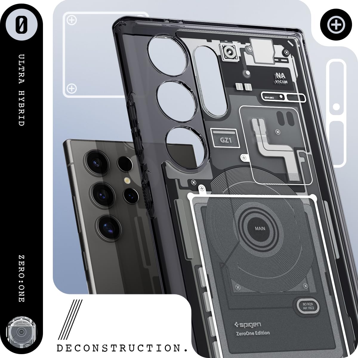 Spigen Ultra Hybrid Back Cover Case Compatible With Galaxy S24 (Tpu + Poly Carbonate | Zero One), Black - mobilecasez