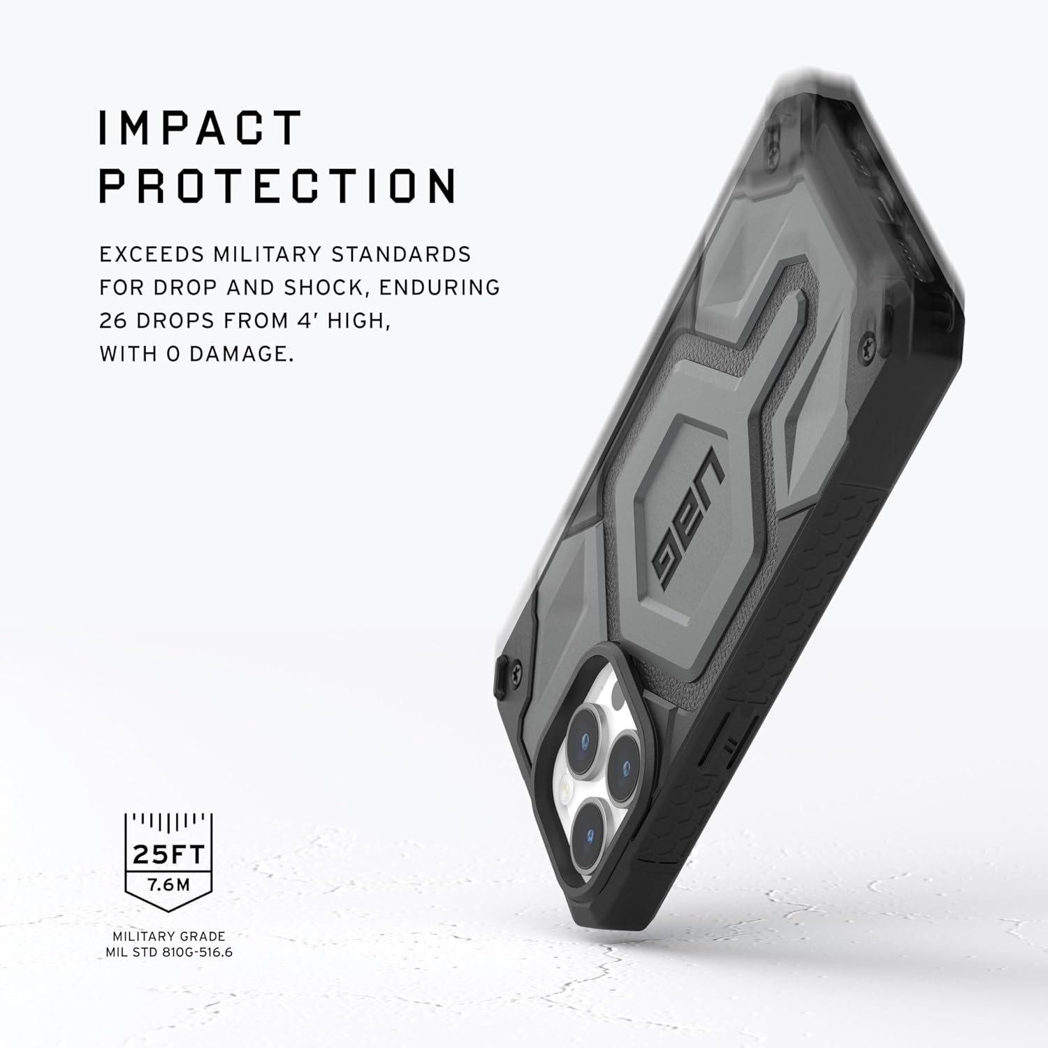 Urban Armor Gear UAG iPhone 13 Pro Max Case, Monarch Pro Mag-Safe Compatible, Slim Fit Rugged Protective Case/Cover Designed for iPhone 13 Pro Max (6.7-Inch) (2023), Wireless Charging Compatible - Silver - mobilecasez