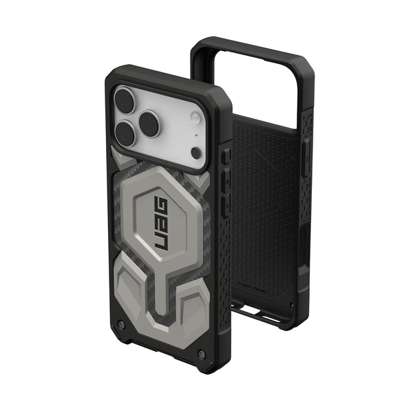 Urban Armor Gear UAG Monarch Pro Mag-Safe Compatible, Rugged Heavy Duty Shockproof Military Grade Protective Case/Cover Designed for iPhone 17 Pro (2025) - Titanium - mobileCasez