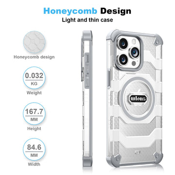 wlons Magnetic for iPhone 15 Pro Case,Compatible with Magsafe Anti-Slip Hard Armor Military Grade Shockproof Cover with Translucent Matte Full Body Rugged Heavy Duty Protection Phone Case - Grey - mobilecasez