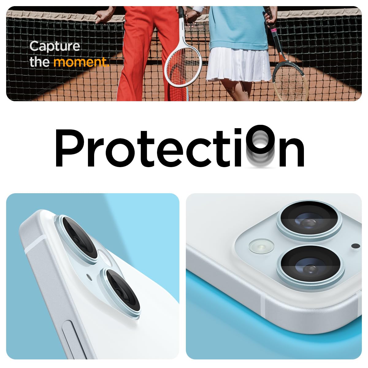 Spigen EZ Fit Optik Pro Tempered Glass Camera Lens Protector Guard for iPhone 15 Pro Max (Blue) - 1 Pack - mobilecasez