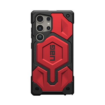 Urban Armor Gear Thermoplastic Polyurethane Monarch Pro Rugged Heavy Duty Shockproof Protective Case/Cover Designed For Galaxy S24 Ultra 5G (6.8-Inch) UAG Case 2023,Magnetic Charging Compatible - Red