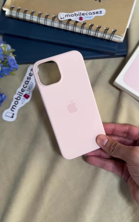 iPhone 15 Silicone Cover with Mag-Safe Apple Original Silicone Case with Mag-Safe For Apple iPhone 15 with Mag-Safe Pink - mobilecasez