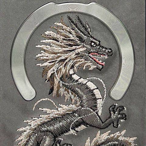 Nimmy Design Dreamy Animal Series Magnetic Safe Case for Apple iPhone 16 Pro Max 3D Embroidery Anti-Slip Scratch Resistant Protective Cover ( Golden Dragon) - mobilecasez