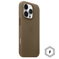 iPhone 13 Pro Leather Case, Compatible with MagSafe, Premium Tumbled Leather, Metal Buttons, Slim Fit&Durable, Distinctive Texture Cover Taupe - mobilecasez
