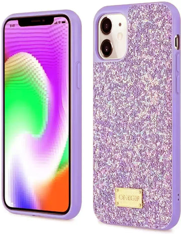 iPhone 13 Cute Glitter Girlish Cover | Puloka Shiny Glitter Pebble Texture Back Cover For iPhone 13 Pink