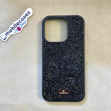 iPhone 16 Pro Swarovski High Crystal Case Original Swarovski Glitter Cover for iPhone 16 Pro Black