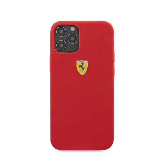 Ferrari FESSIHCN65R Scuderia Silicone Case with Logo Shield for iPhone 16 Pro (Red) - mobilecasez