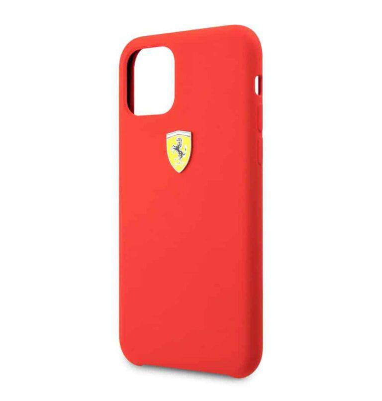 Ferrari FESSIHCN65R Scuderia Silicone Case with Logo Shield for iPhone 16 Pro (Red) - mobilecasez