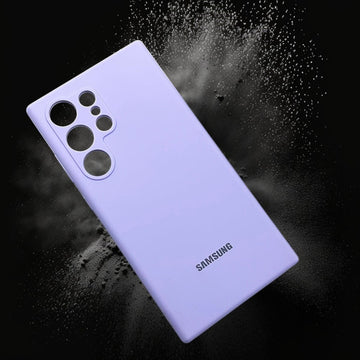 Samsung Galaxy S23 Soft Silky Liquid Silicon Case With Logo - Lavender