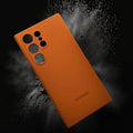 Samsung Galaxy S24 FE Soft Silky Liquid Silicon Case With Logo - Brown - mobilecasez