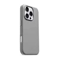 iPhone 13 Pro Leather Case, Compatible with MagSafe, Premium Tumbled Leather, Metal Buttons, Slim Fit&Durable, Distinctive Texture Cover Light Grey - mobilecasez