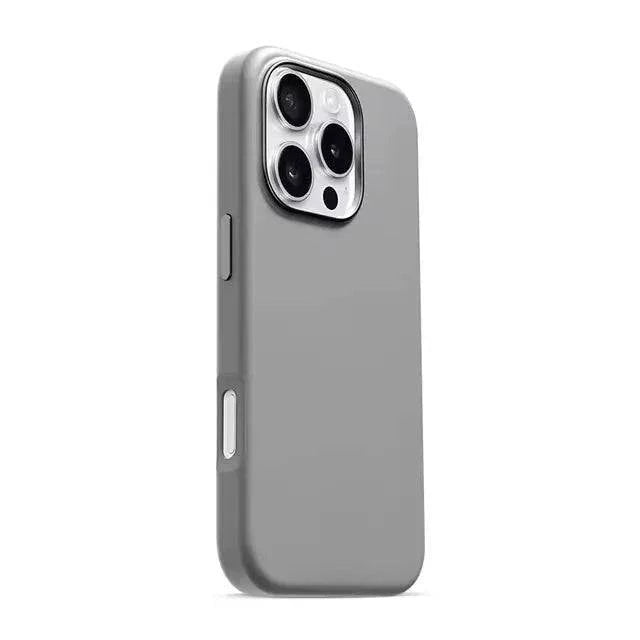iPhone 13 Pro Leather Case, Compatible with MagSafe, Premium Tumbled Leather, Metal Buttons, Slim Fit&Durable, Distinctive Texture Cover Light Grey - mobilecasez