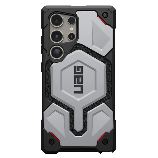 Urban Armor Gear Thermoplastic Polyurethane Monarch Pro Rugged Heavy Duty Shockproof Protective Case/Cover Designed For Galaxy S25 Ultra 5G (6.8-Inch) UAG Case 2023,Magnetic Charging Compatible - Silver