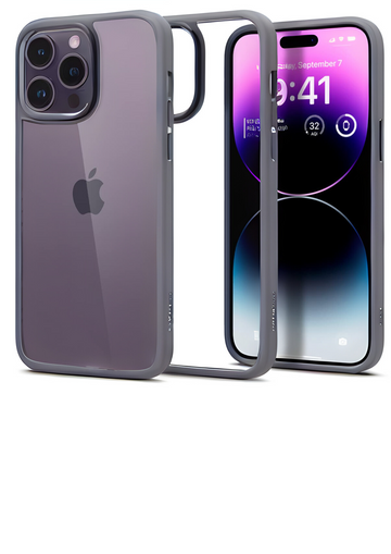 Spigen Ultra Hybrid Back Cover Case Compatible with iPhone 15 (TPU + Poly Carbonate | Grey)