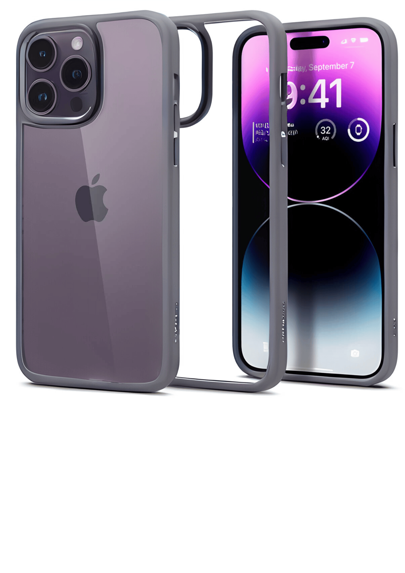 Spigen Ultra Hybrid Back Cover Case Compatible with iPhone 16 Pro Max (TPU + Poly Carbonate | Grey) - mobilecasez