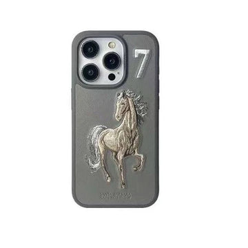Aventurine Accessories SantaBarbara Polo Boris Series Leather Case, Protective Case (iPhone16 Pro Max, Titanium Grey) - mobilecasez