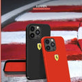 Ferrari FESSIHCN65R Scuderia Silicone Case with Logo Shield for iPhone 16 Pro (Red) - mobilecasez