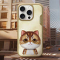 NIMMY Big Eyes Series with Metal Camera Ring for the iPhone 16 Pro Max series - Golden British Shorthair - mobilecasez