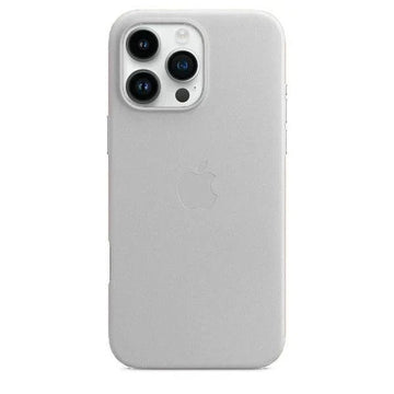 iPhone 13 Pro Leather Case, Compatible with MagSafe, Premium Tumbled Leather, Metal Buttons, Slim Fit&Durable, Distinctive Texture Cover Light Grey - mobilecasez