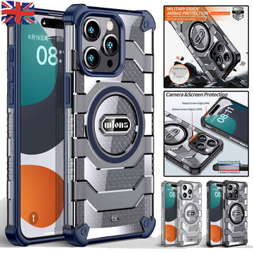 wlons Magnetic for iPhone 15 Case,Compatible with Magsafe Anti-Slip Hard Armor Military Grade Shockproof Cover with Translucent Matte Full Body Rugged Heavy Duty Protection Phone Case - Blue