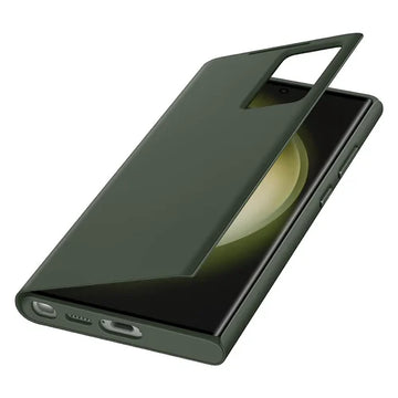 Samsung Galaxy S24 Ultra S-View/Smart View Wallet Flip Case - Protective Leather Cover with Smart Screen Display, Tap Control, Slim Design, and Built-in Card Holder Pocket (Green) - mobilecasez