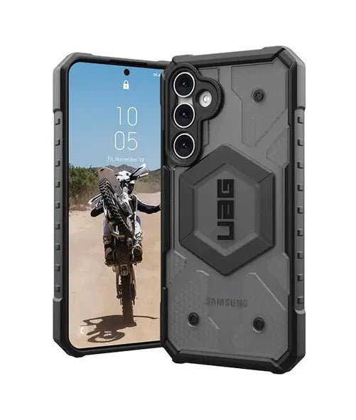 Urban Armor Gear UAG Galaxy S23 Ultra Case, Pathfinder Clear Rugged Featherlight Shockproof Protective Case/Cover Designed for Galaxy S23 Ultra 5G (6.8-inch) 2024, Magnetic Charging Compatible - Ash