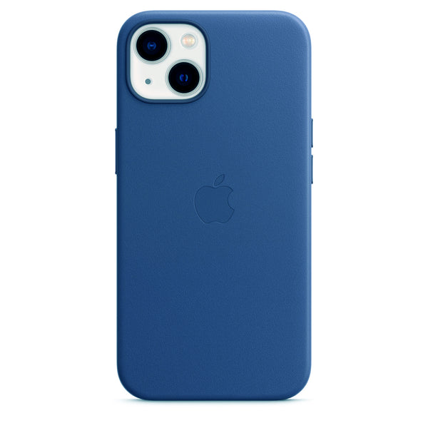 iPhone 14 Leather Cover with MagSafe, Premium Apple Original iPhone 14 Leather Case with MagSafe Blue - mobilecasez