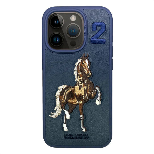 Aventurine Accessories SantaBarbara Polo Boris Series Leather Case, Protective Case (iPhone15, Blue) - mobilecasez