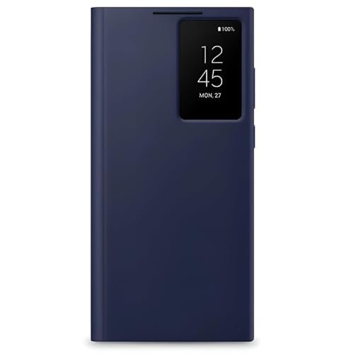 Samsung Galaxy Z FOLD 6 Smart S-View Window Flip Wallet Leather Case - Dark Blue